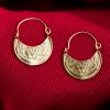 Hand Made Sterling Silver Gold Plated Two Birds Small Byzantine Hoops