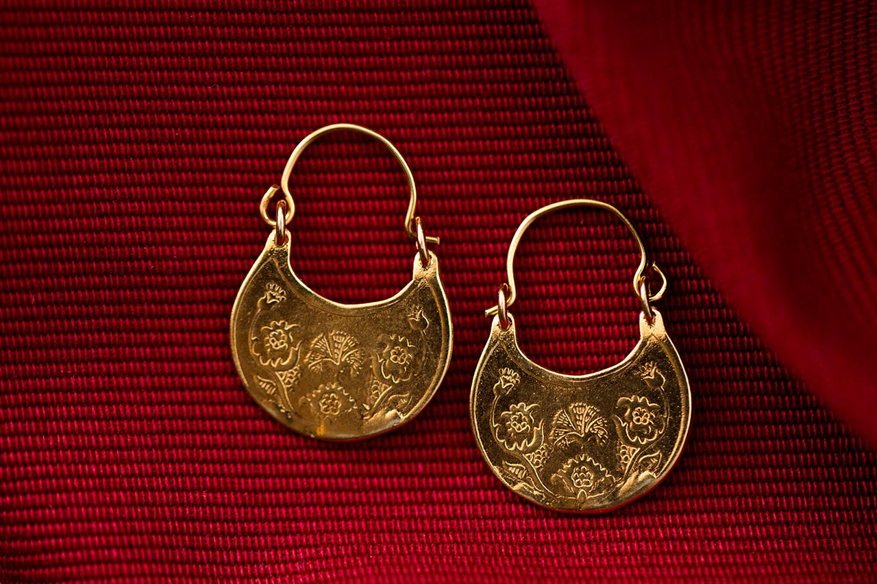 Χειροποίητοι Ασημένιοι Επίχρυσοι Βυζαντινοί Κρίκοι με Γαρύφαλλα και Πουλάκια Χειροποίητοι Ασημένιοι Επίχρυσοι Βυζαντινοί Κρίκοι με Γαρύφαλλα και Πουλάκια