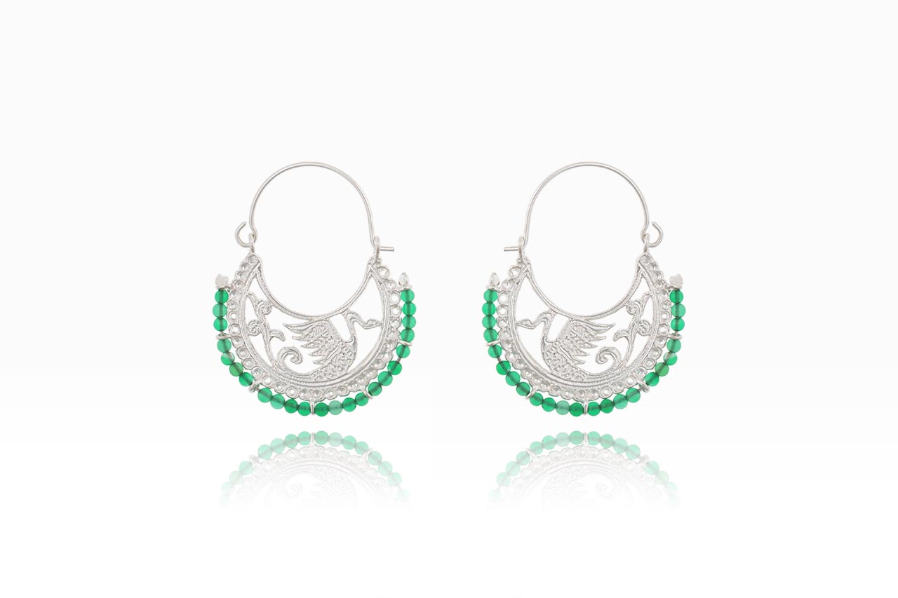 Ασημένιοι Χειροποίητοι Βυζαντινοί Κρίκοι με Κύκνους Ασημένιοι Χειροποίητοι Βυζαντινοί Κρίκοι με Κύκνους